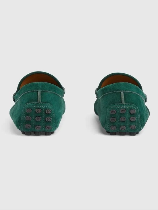 NEW Men’s Gucci Emerald Green Suede Horsebit Driver Loafers US M7.5/8 & W9.5-10 main image 4